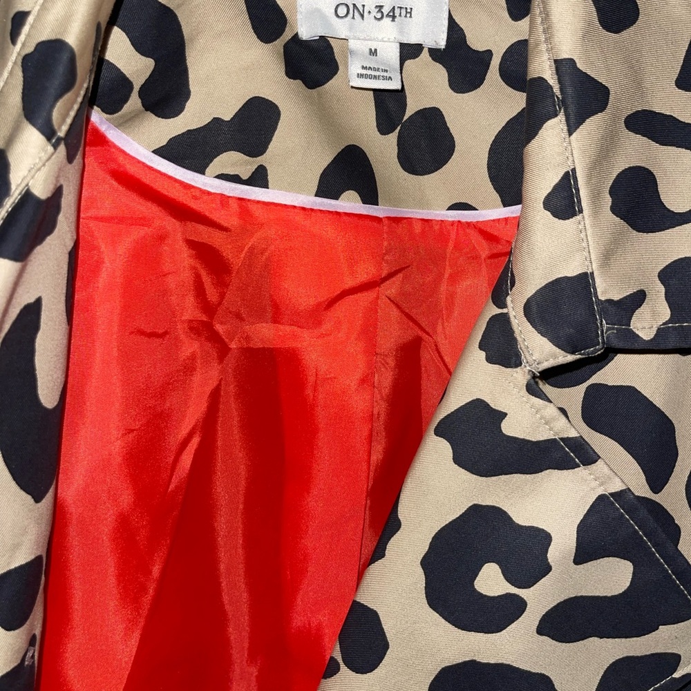 Leopard Print Women's Trench Coat - Picture 10 of 13